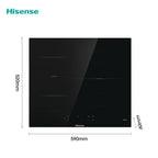 PLACA HISENSE I6337C DSCT INDUCCION 3 FUEGOS 2 ZONAS COMBINABLES FUEGO 32CM
