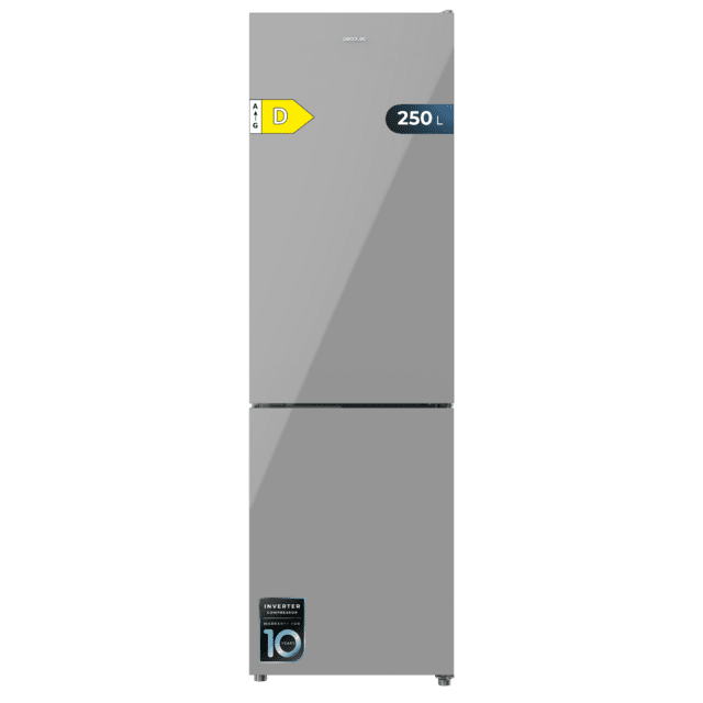 Frigorífico combi Cecotec Bolero CoolMarket Combi 250 Grey Glass D