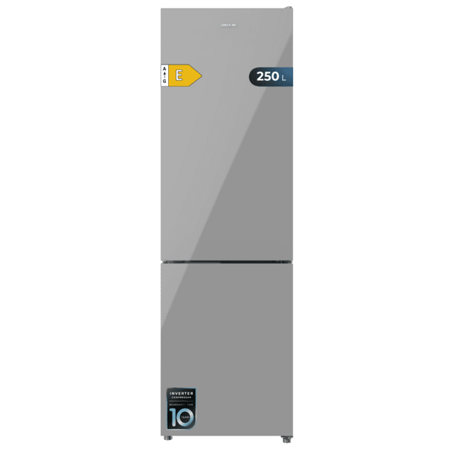 Frigorífico combi Cecotec Bolero CoolMarket Combi 250 Grey Glass E