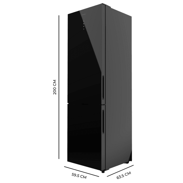 Frigorífico combi Cecotec Bolero CoolMarket Combi 356 Black Glass E