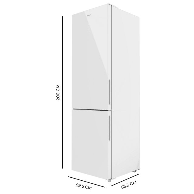 Frigorífico combi Cecotec Bolero CoolMarket Combi 356 White Glass E
