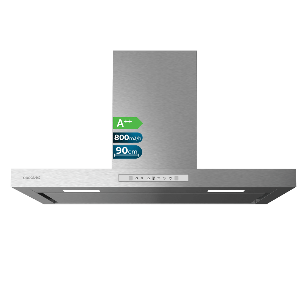 Campana T Cecotec Bolero Flux TT 908000 Slim Glass White A++