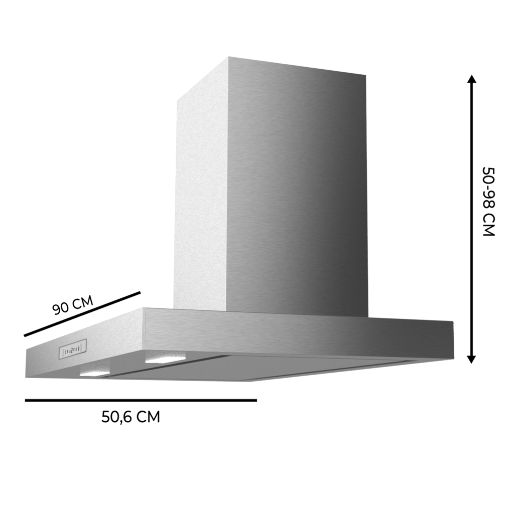 Campana T Cecotec Bolero Flux TT 908000 Slim Glass White A++