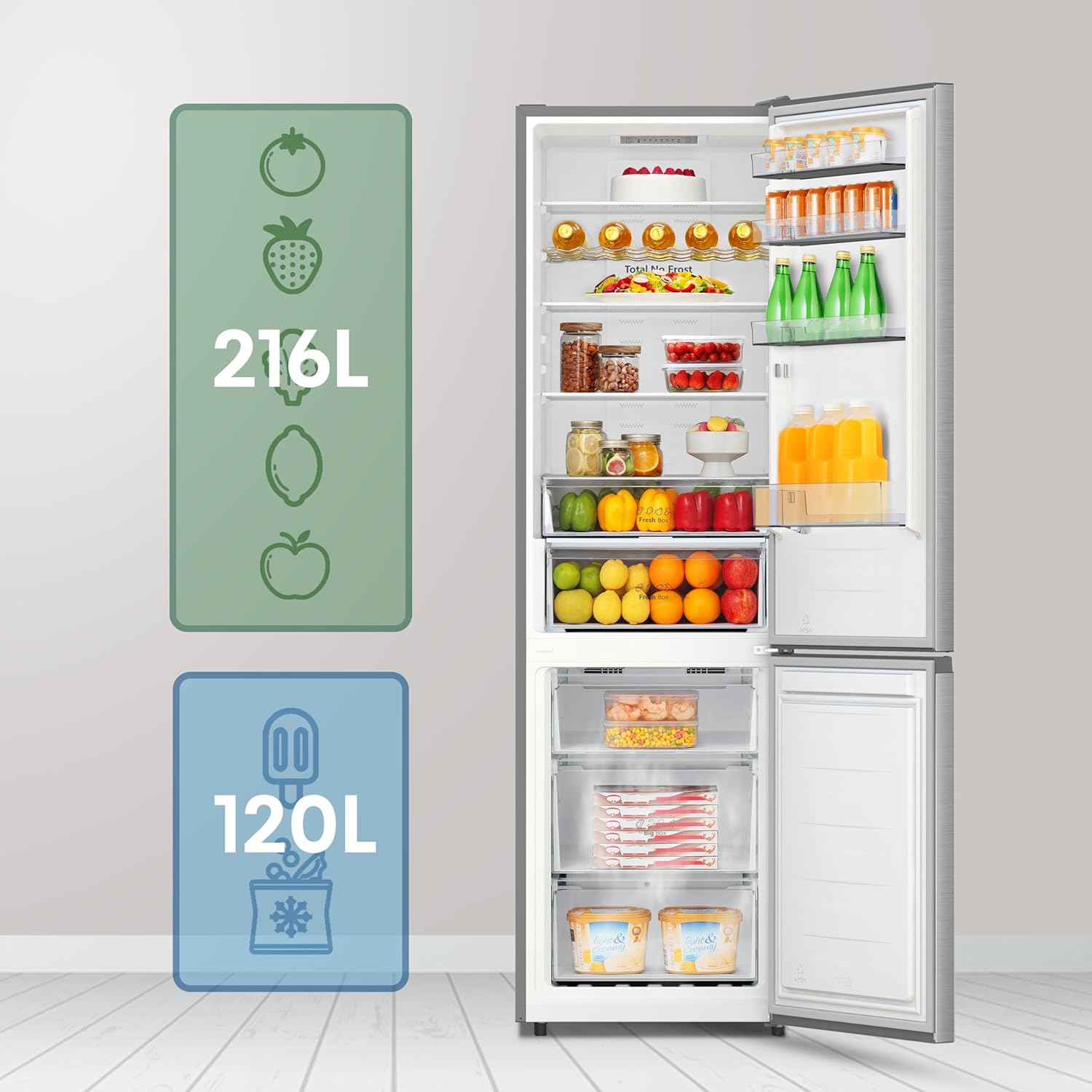 Frigorífico Combi Hisense RB440N4ACC 202x60x58 NF INOX