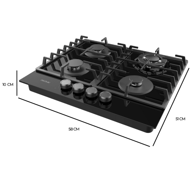 Placa de gas Cecotec Bolero Squad G 4200F Glass Black