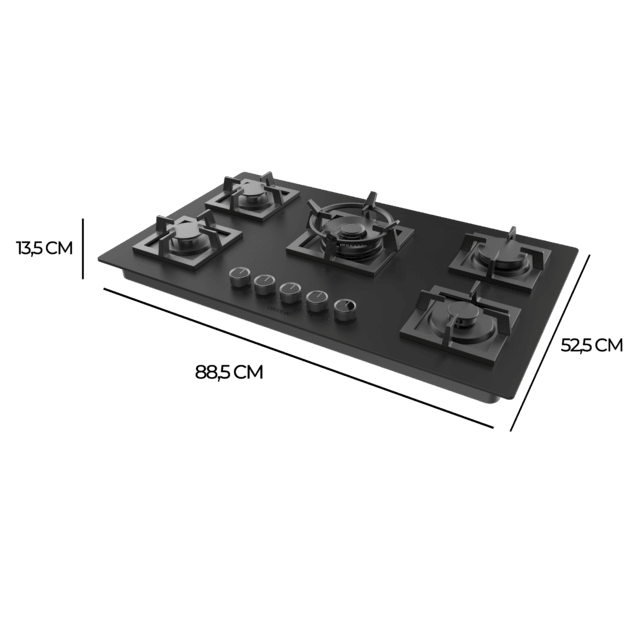 Placa de gas Cecotec Bolero Squad G 5800S Eternal Nano Glass