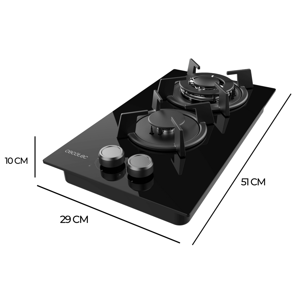 Placa de gas Cecotec Bolero Squad G 2200S Glass Black
