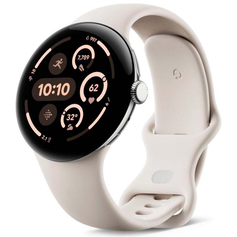 Google Pixel Watch 3 45mm 4G LTE Plata con Correa Porcelana