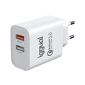 Cargador doble 2xUSB carga rápida QC3.0 30W