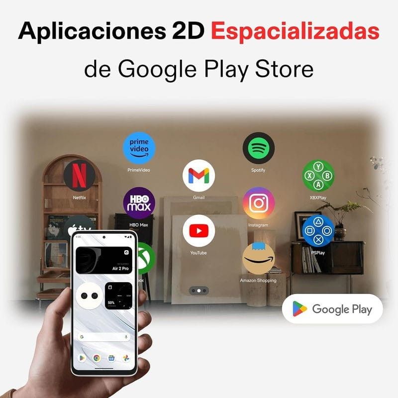 XREAL Beam Pro 8GB/256GB Blanco - Adaptador para gafas AR