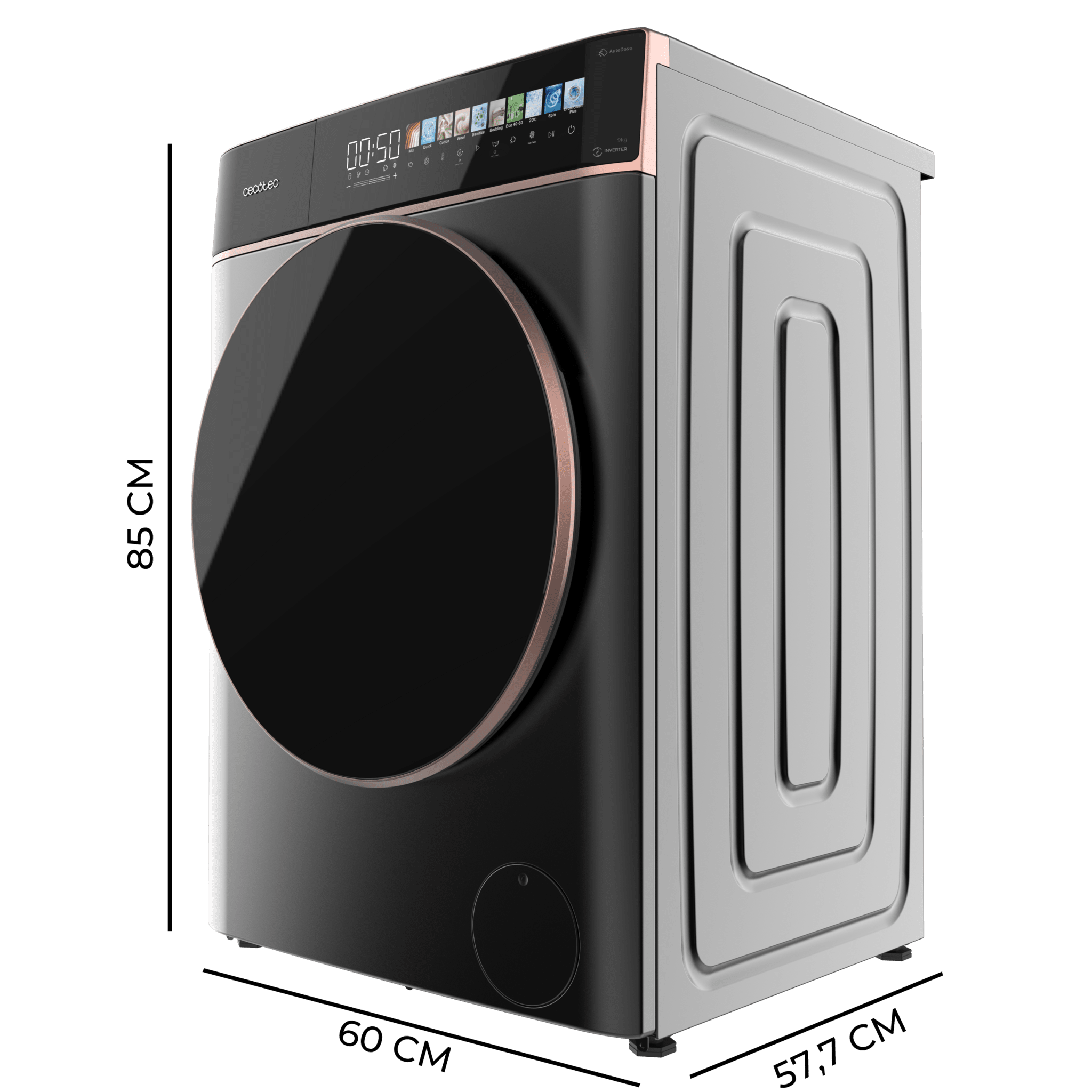 Lavadora Cecotec Bolero DressCode 9900 Autodose Inverter FullColor Steel A