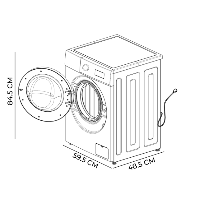 Lavadora Cecotec Bolero DressCode 7150 Inverter Steel A