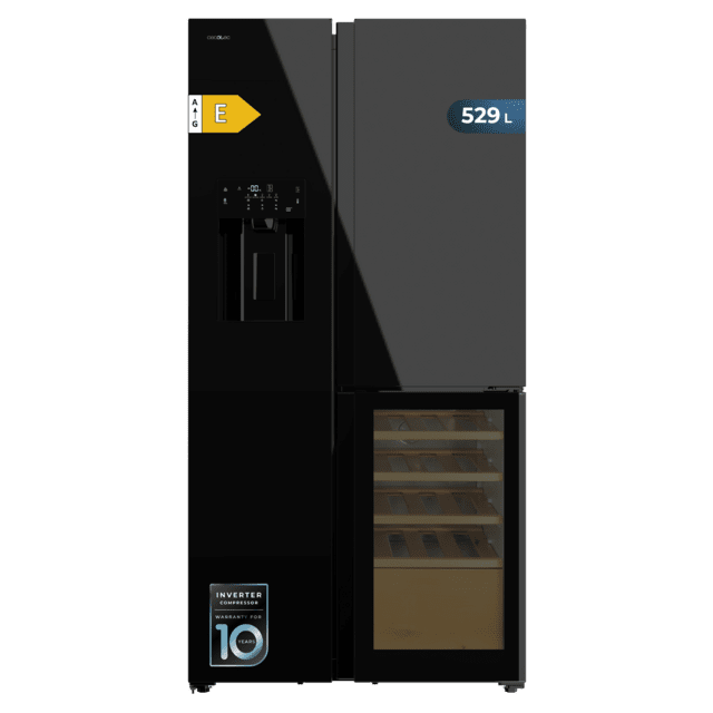 Frigorífico 3 puertas Cecotec Bolero CoolMarket TDW 529 WID Black Glass E