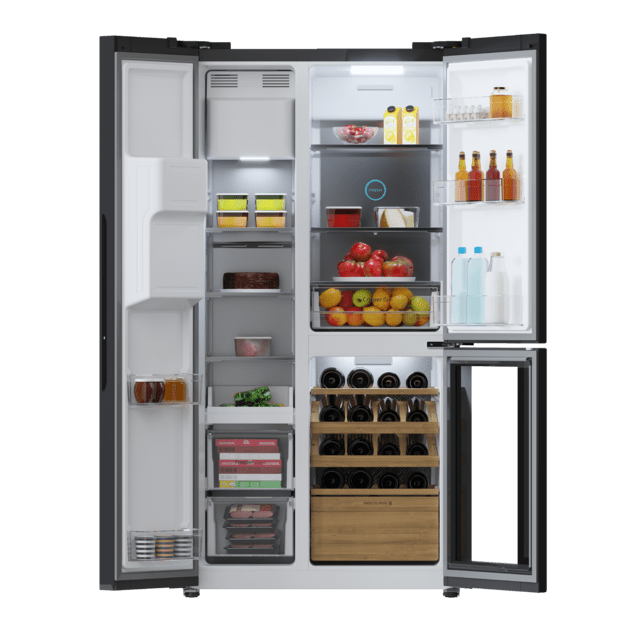 Frigorífico 3 puertas Cecotec Bolero CoolMarket TDW 529 WID Black Glass E