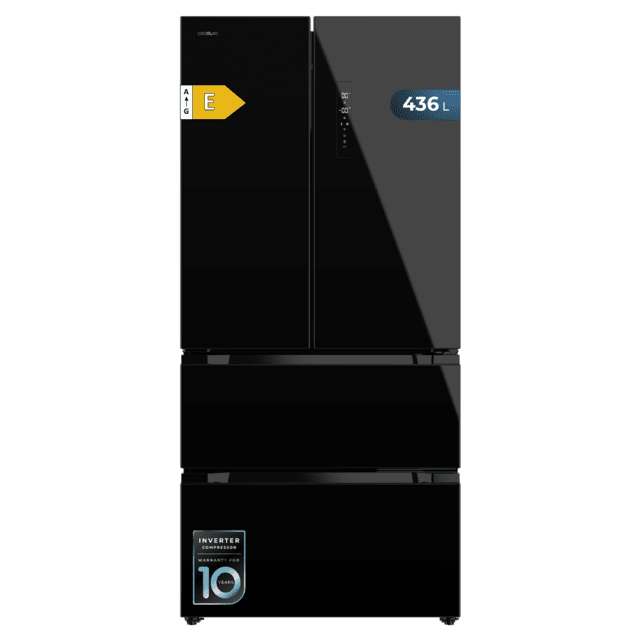 Frigorífico puerta francesa Cecotec Bolero CoolMarket FD 436 Black Glass E