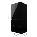 Frigorífico puerta francesa Cecotec Bolero CoolMarket FD 436 Black Glass E