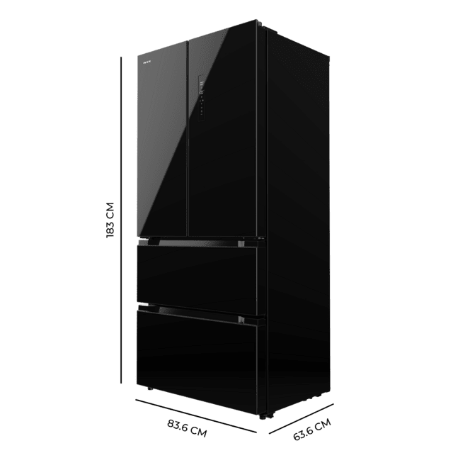 Frigorífico puerta francesa Cecotec Bolero CoolMarket FD 436 Black Glass E