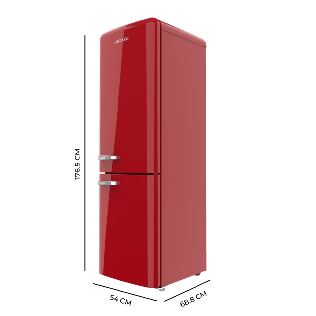 Frigorífico combi retro Cecotec Bolero CoolMarket Combi Origin 231 NF Red E