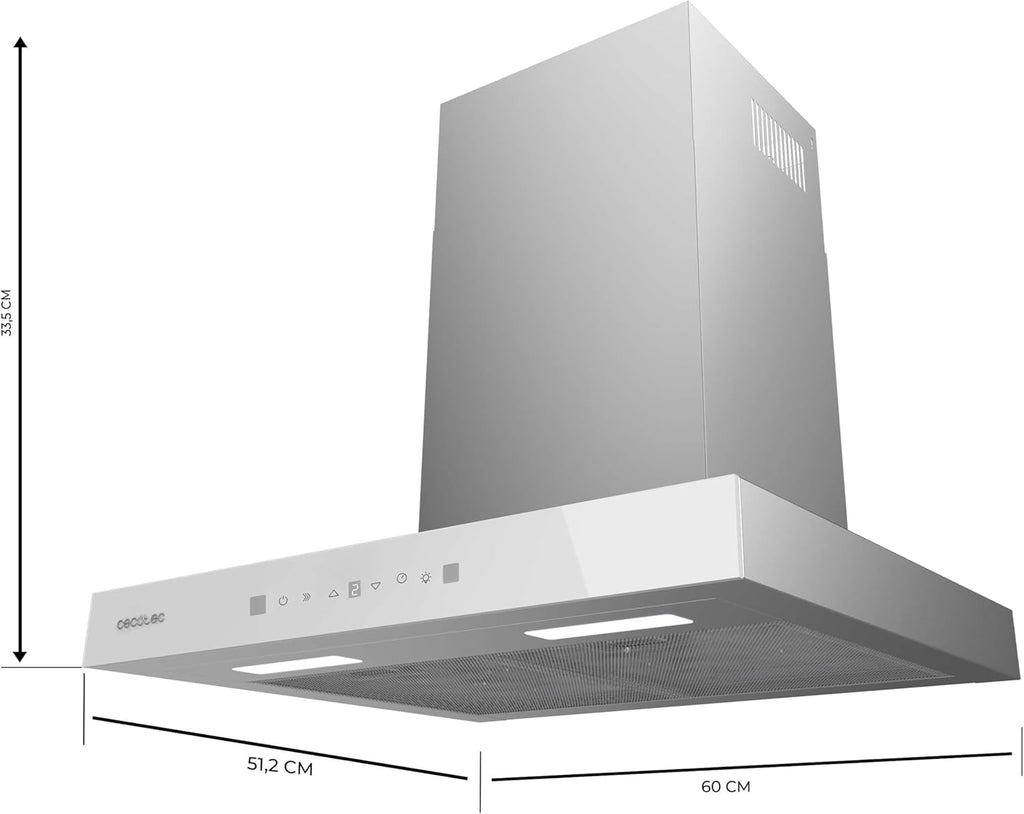Campana T Cecotec Bolero Flux TT 605500 Glass White A++