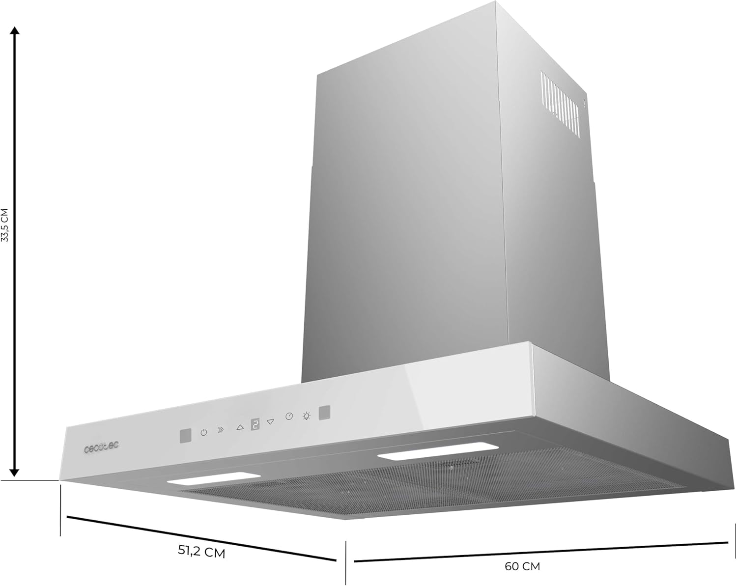 Campana T Cecotec Bolero Flux TT 605500 Glass White A++