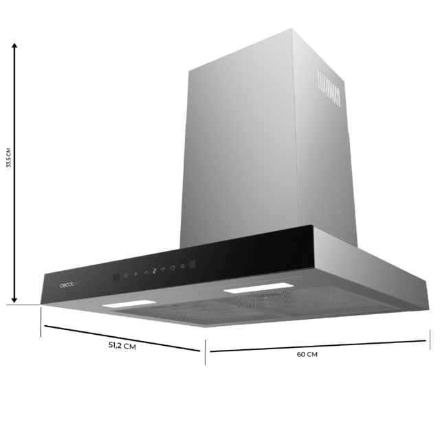 Campana T Cecotec Flux TT 605500 Glass Black A++