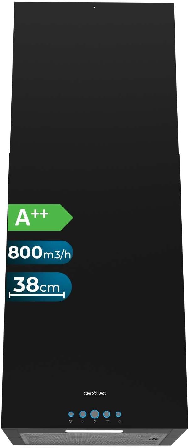 Campana isla cuadrada Cecotec Bolero Flux ICT 388000 Black A++