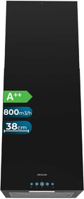 Campana isla cuadrada Cecotec Bolero Flux ICT 388000 Black A++