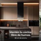Campana isla cuadrada Cecotec Bolero Flux ICT 388000 Black A++