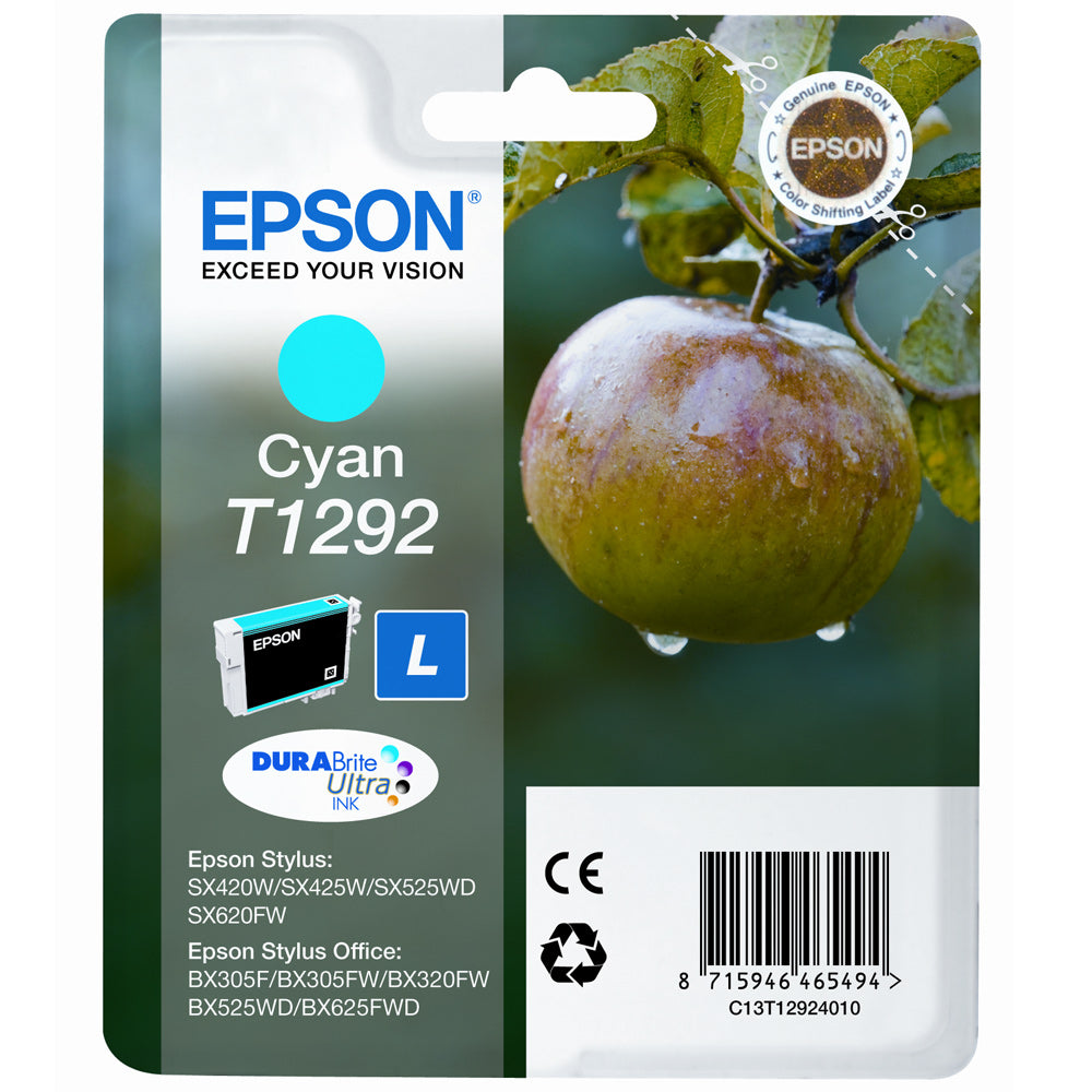 Apple Singlepack Cyan T1292 DURABrite Ultra Ink