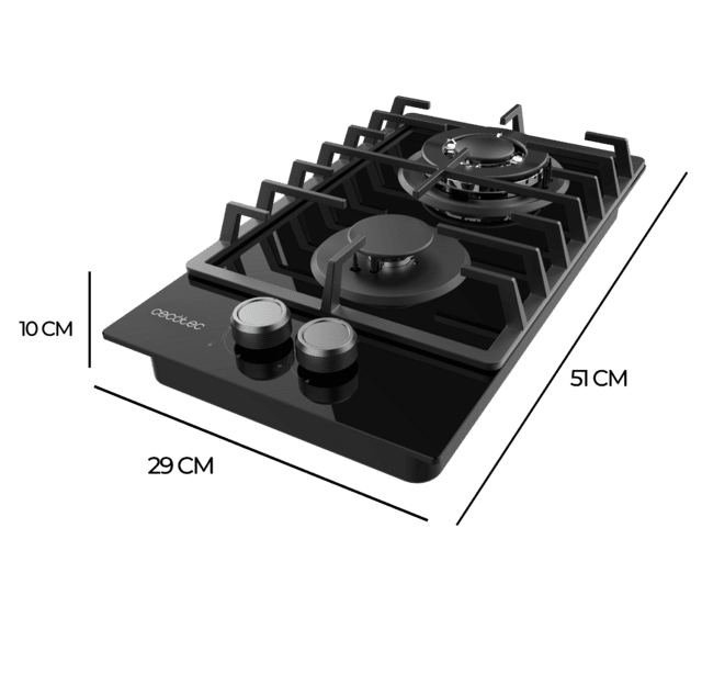 Placa de gas Cecotec Bolero Squad G 2200F Glass Black