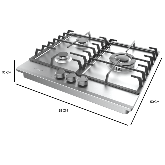 Placa de gas Cecotec Bolero Squad G 3200F Inox