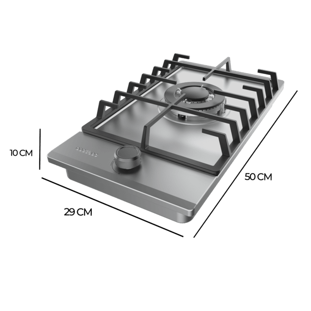 Placa de gas Cecotec Bolero Squad G 1200F Inox