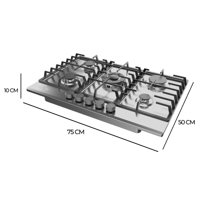 Placa de gas Cecotec Bolero Squad G 5200F Inox