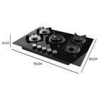 Placa de gas Cecotec Bolero Squad G 5200S Glass Black