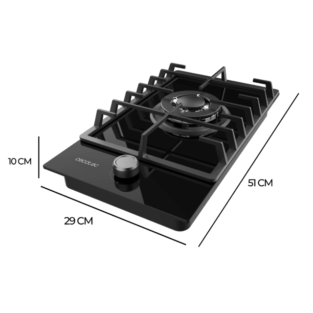 Placa de gas Cecotec Bolero Squad G 1200F Glass Black