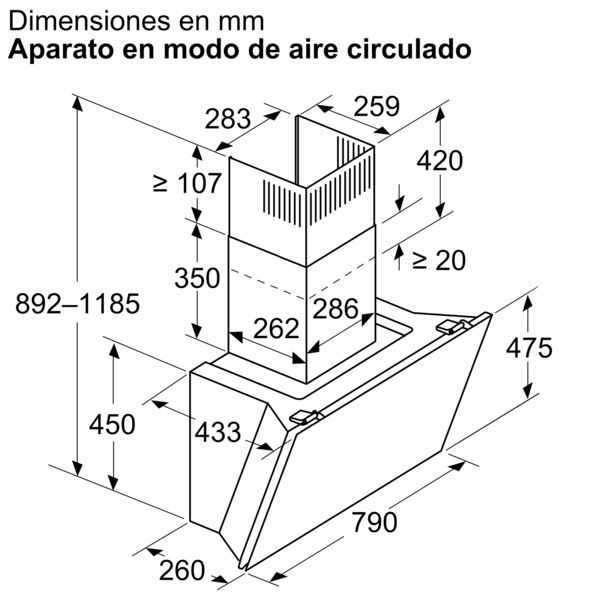 Balay 3BC587LB Campana 80 cm.