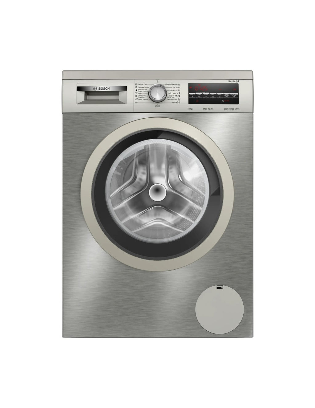 Lavadora de Carga Frontal Bosch WUU28T8XES 8 kg 1400 rpm Acero Inox A