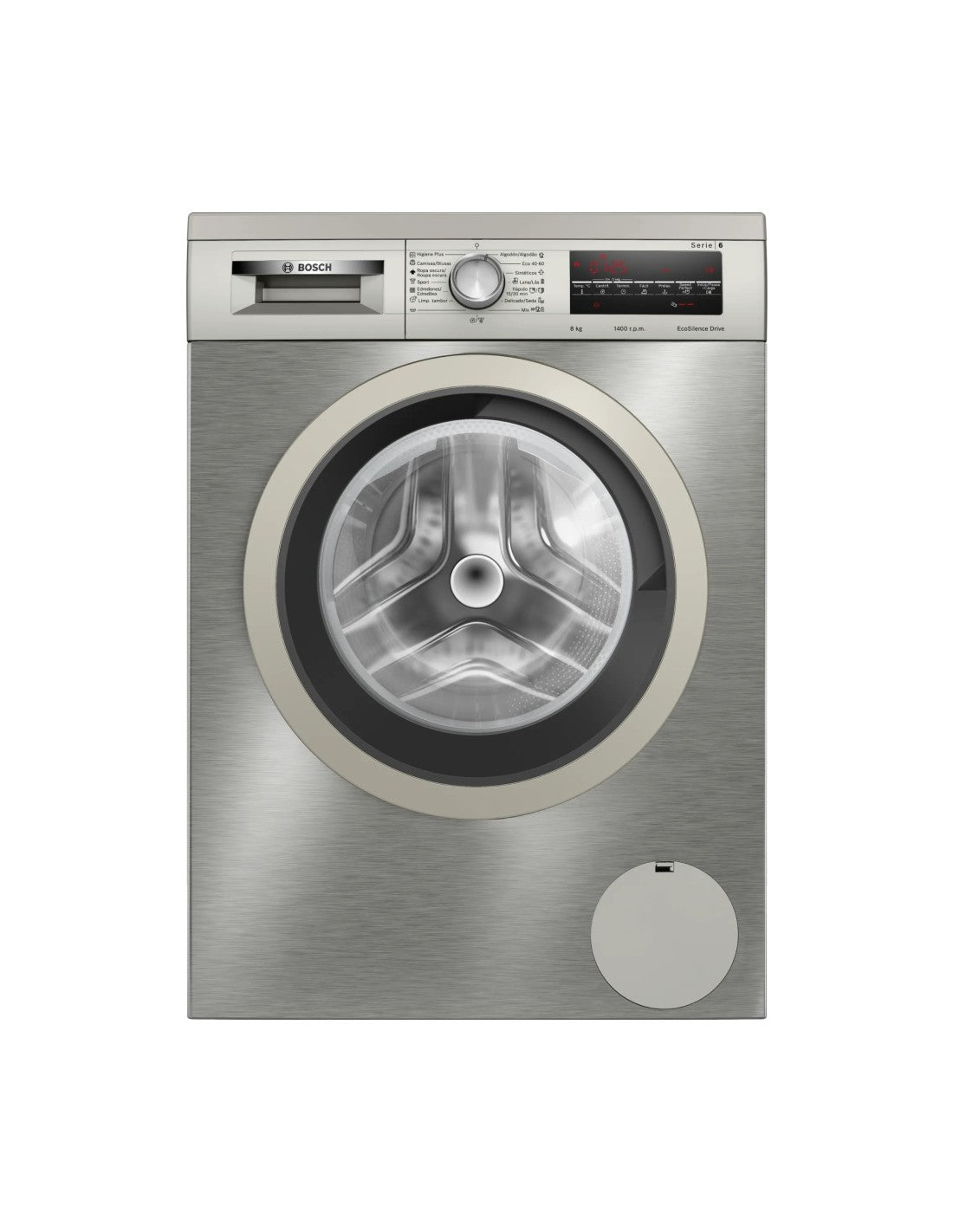 Lavadora de Carga Frontal Bosch WUU28T8XES 8 kg 1400 rpm Acero Inox A