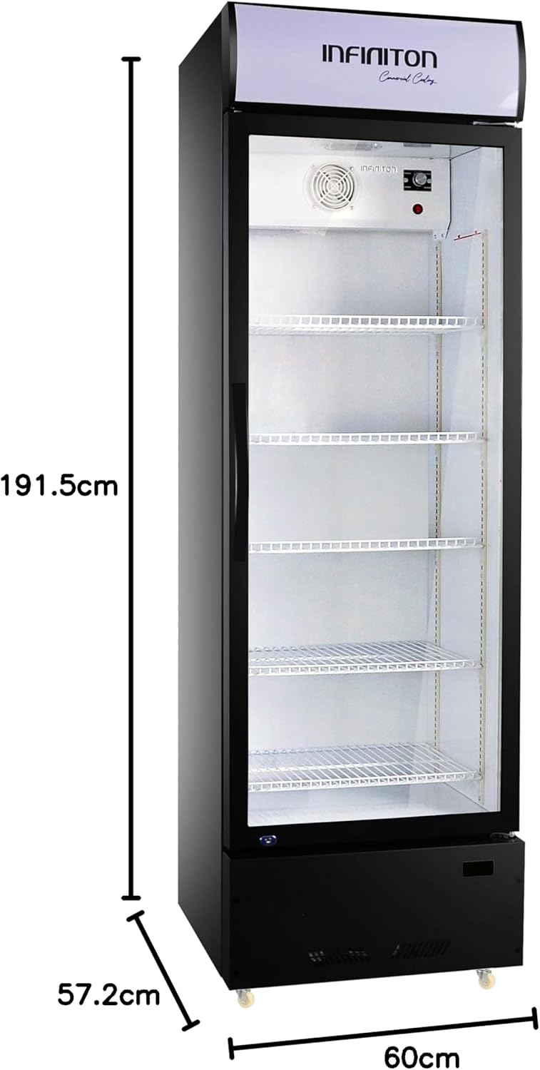 VITRINA INFINITON FCL271 VERTICAL NEGRO 191,92X60X56,5 CLASE E CICLICO 300 L