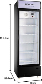 VITRINA INFINITON FCL271 VERTICAL NEGRO 191,92X60X56,5 CLASE E CICLICO 300 L