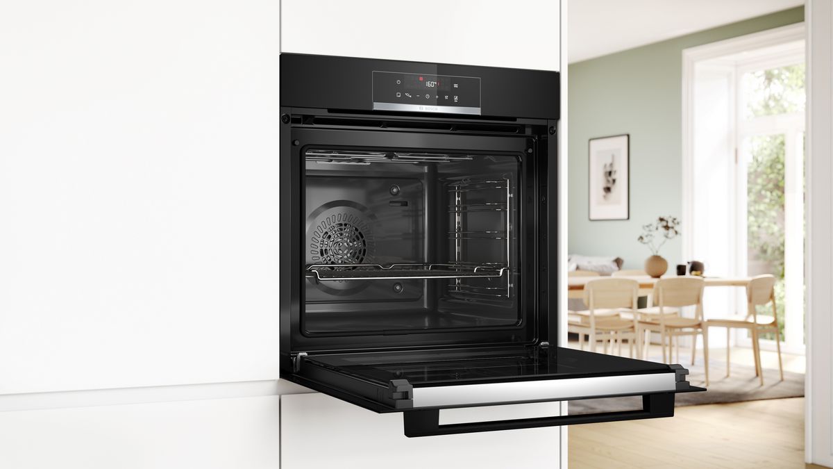 Horno Pirolítico BOSCH HBA572BB3F Limpieza Pirólisis + Asistente 71L Cristal Negro Air Fryer