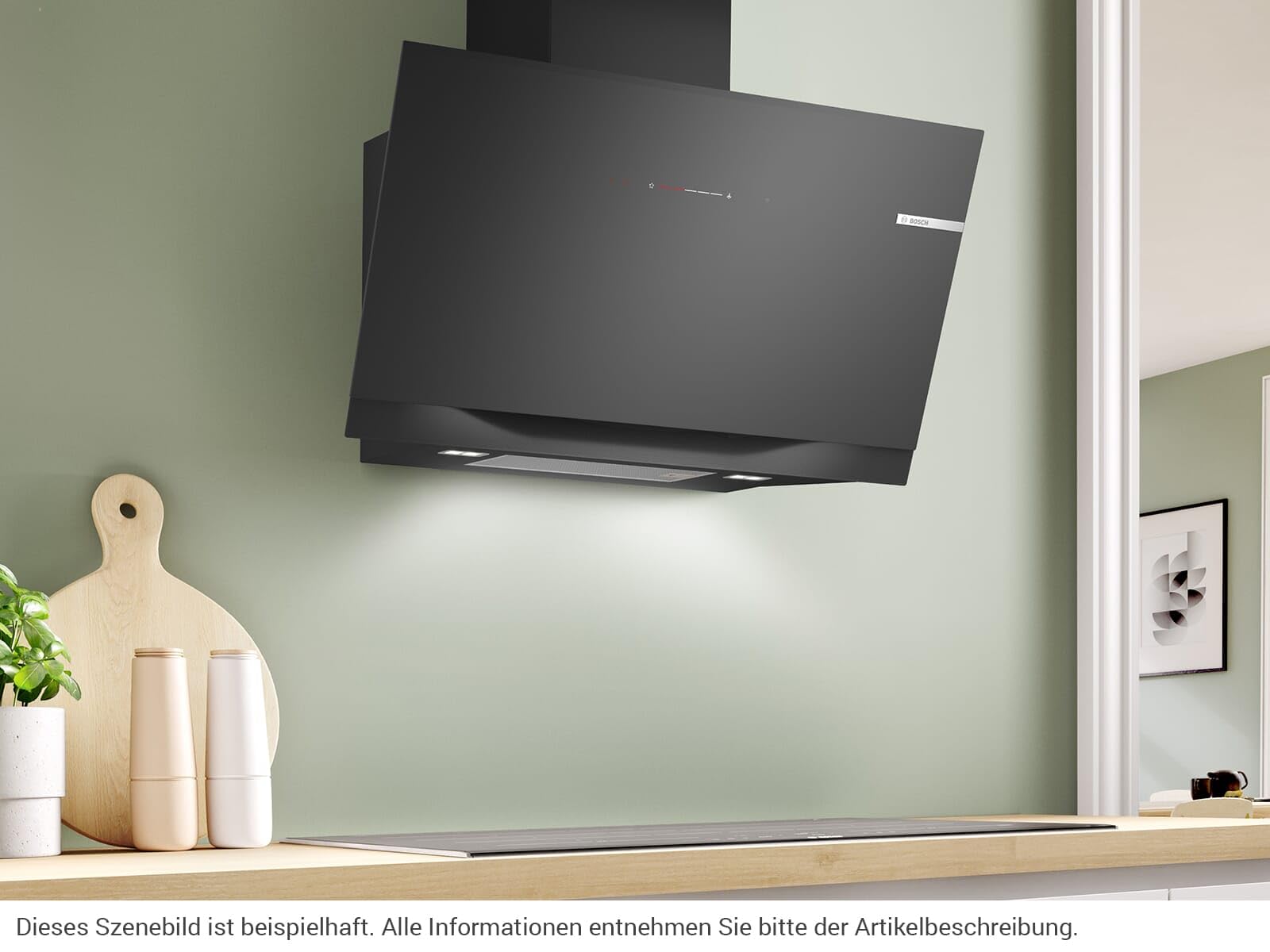 Campana Decorativa de Pared Bosch DWK91LT60 90 cm 1007 m3/h 5 velocidades Cristal Negro A+