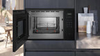 MICROONDAS SIEMENS BE555LMB1 INTEGRABLE CRISTAL NEGRO INOX CON GRILL 25L 38CM AP IZQUIERDA