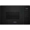 MICROONDAS SIEMENS BE555LMB1 INTEGRABLE CRISTAL NEGRO INOX CON GRILL 25L 38CM AP IZQUIERDA