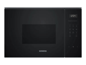 MICROONDAS SIEMENS BF525LMB1 CRISTAL NEGRO ENCASTRE 20L 800W HIDROLITICO 7 PROGRAMAS DISPLAY LED 5 NIVELES