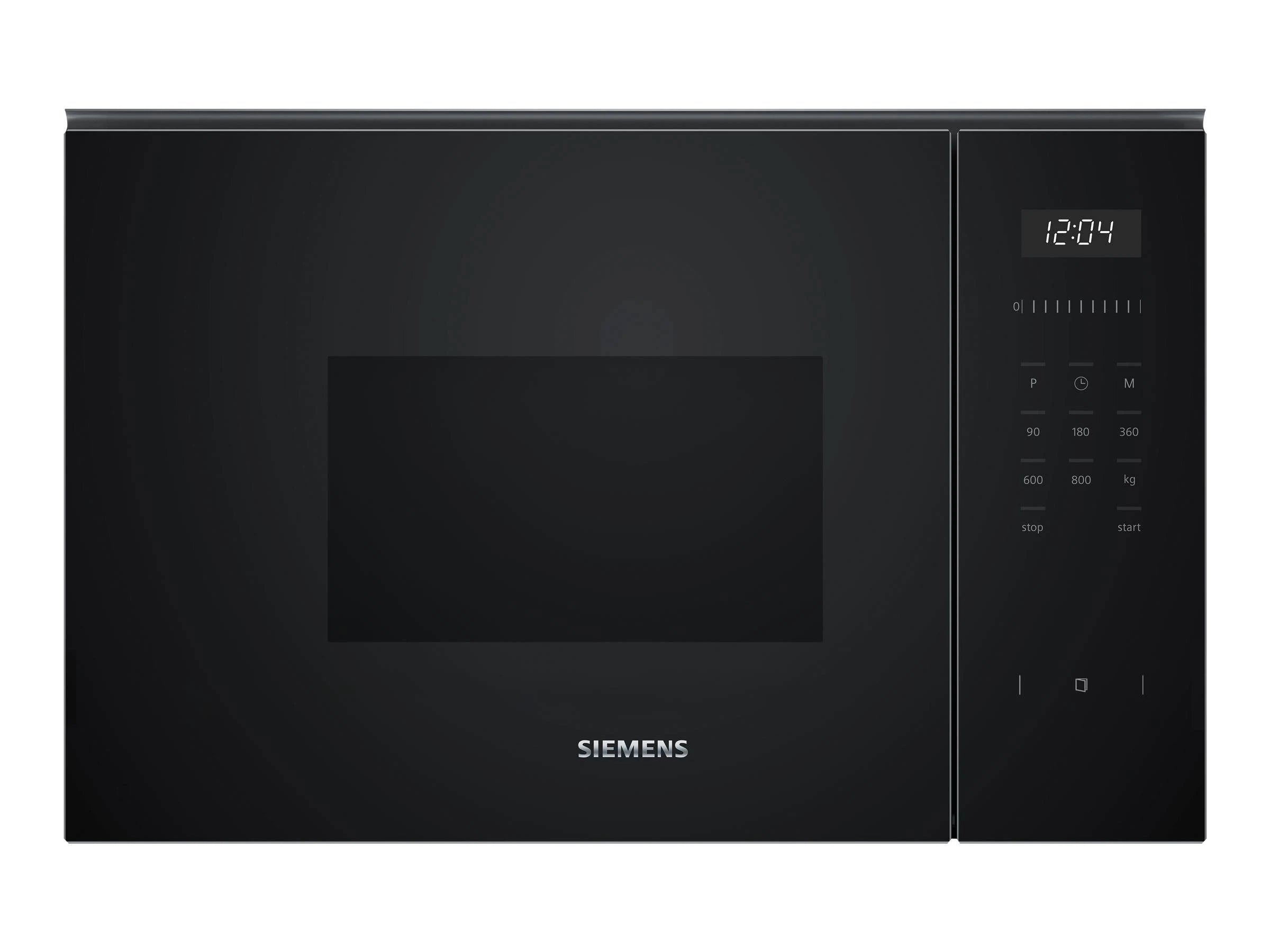 MICROONDAS SIEMENS BF525LMB1 CRISTAL NEGRO ENCASTRE 20L 800W HIDROLITICO 7 PROGRAMAS DISPLAY LED 5 NIVELES
