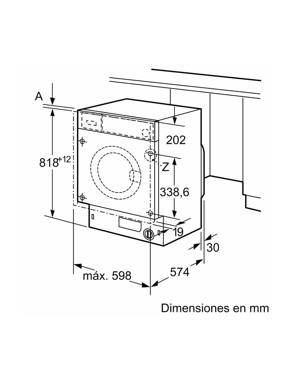 Lavadora de Carga Frontal Integrable Balay 3TI979B 7 kg 1200 rpm Blanco C