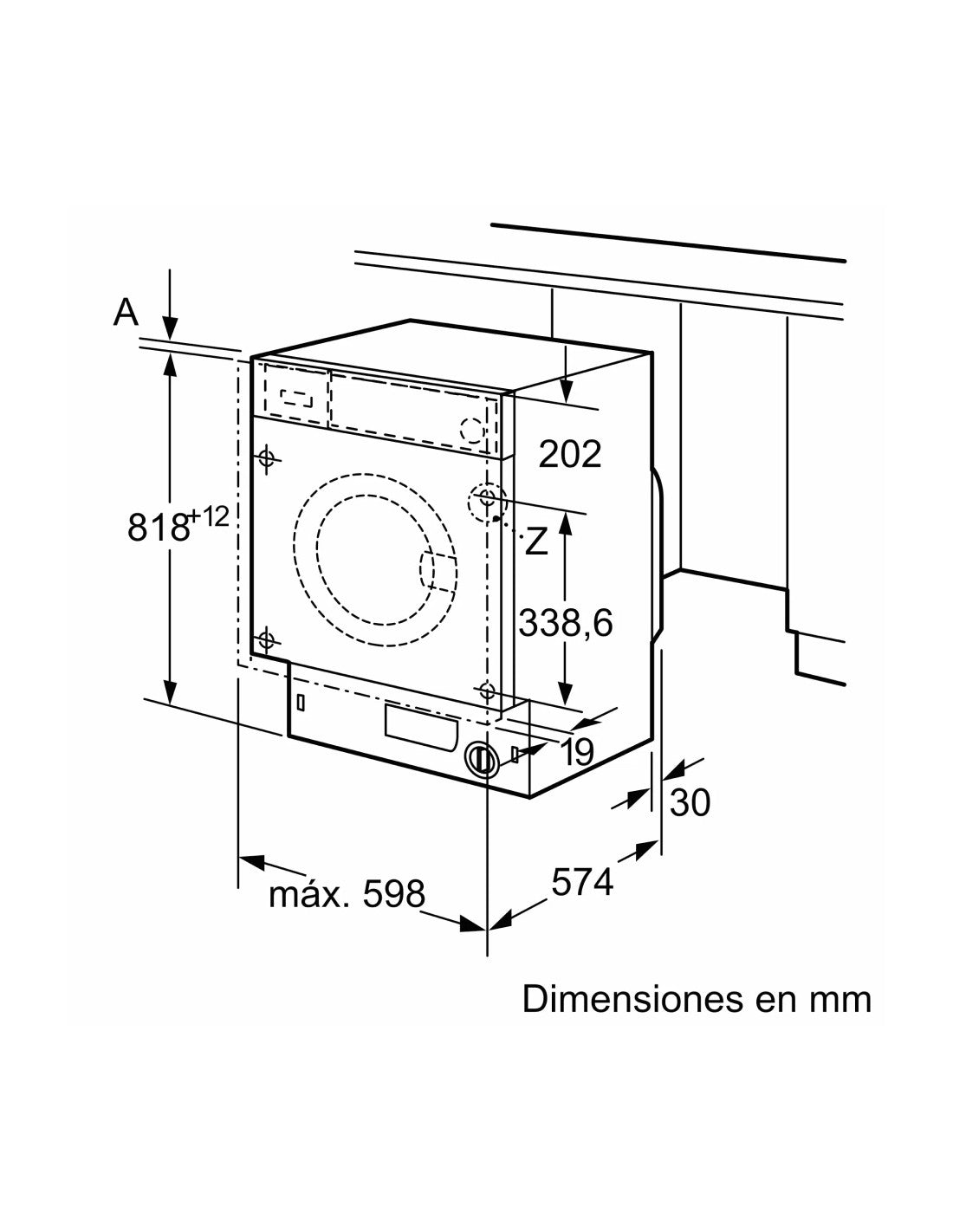 Lavadora de Carga Frontal Integrable Balay 3TI979B 7 kg 1200 rpm Blanco C