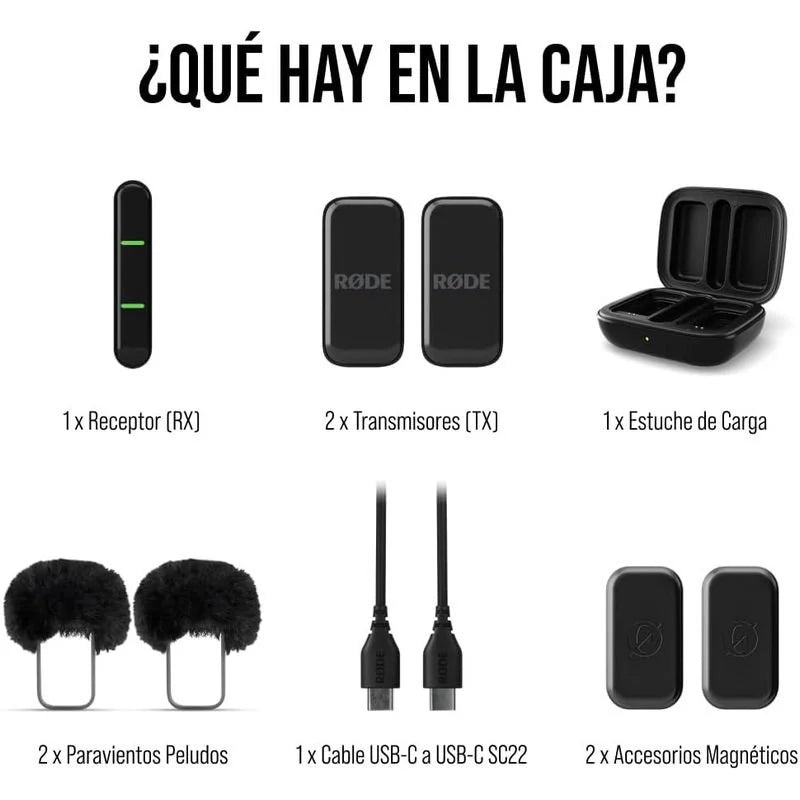 Rode Wireless Micro Micrófono Inalámbrico Ultracompacto USB-C Negro