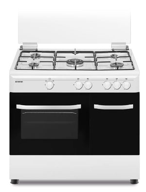 COCINA INFINITON CC9060ELP BUTANO BLANCA 5 FUEGOS 90CM HORNO Y PORTABOMBONA 60L KIT GAS NATURAL INCLUIDO TAPA DE CRISTAL TRIPLE CORONA
